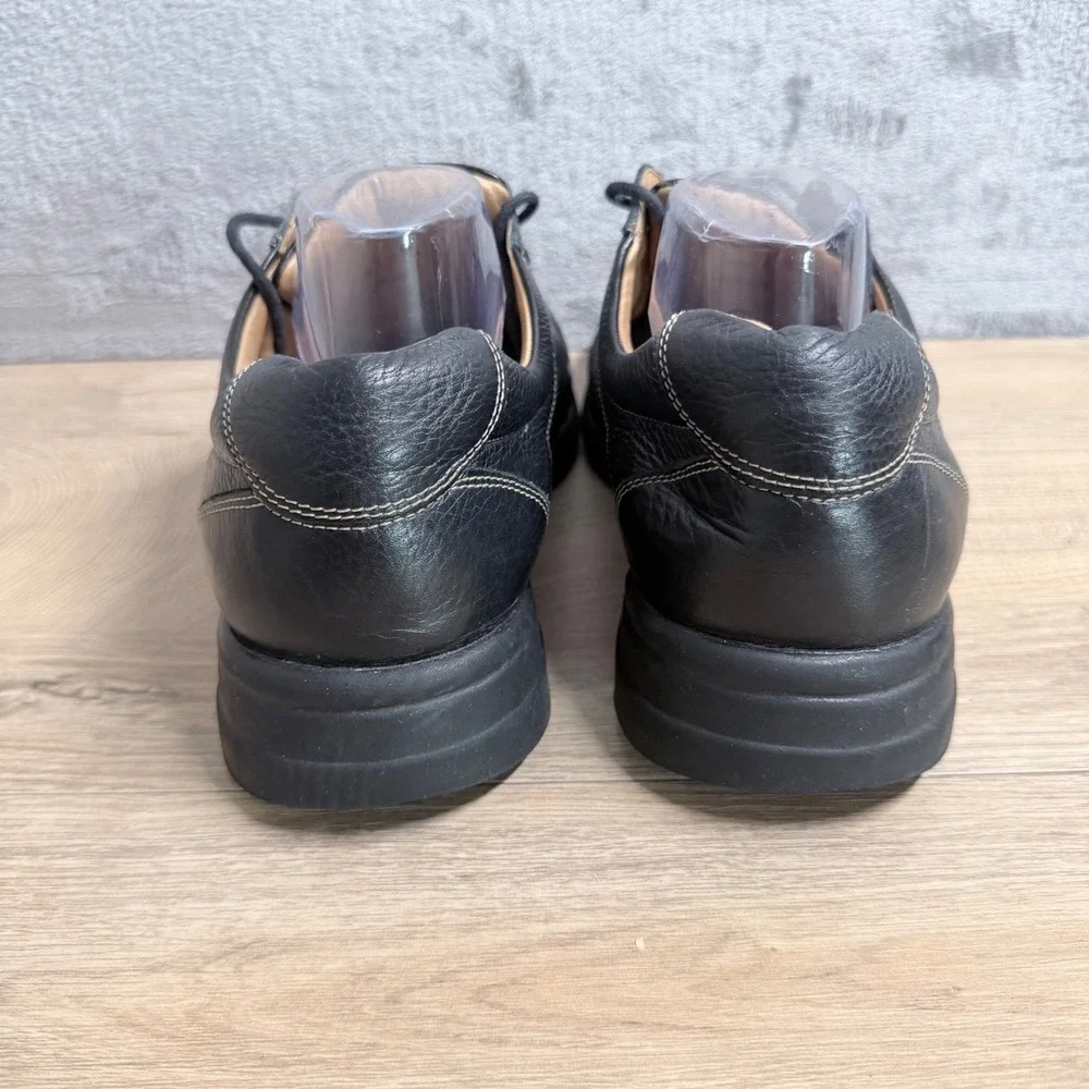 Johnston & Murphy Oxford 11.5 Black‎ Leather Square Toe Lace Up Contrast Stitch